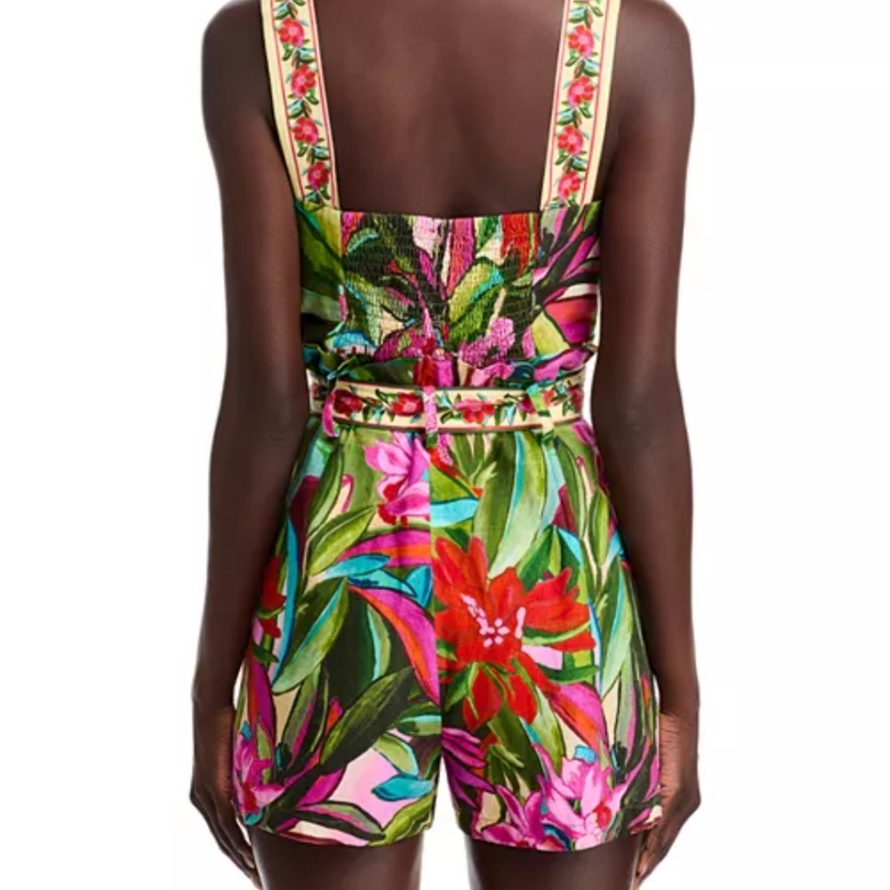 Farm Rio Linen Blend Romper - Picture 2 of 7